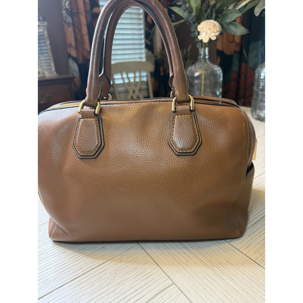 Michael Michael Kors Mercer Pebbled Brown Leather Double Handle Satchel Handbag‎ - Picture 8 of 16